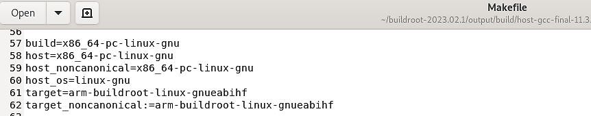 Ausschnitt einer Makefile-Datei