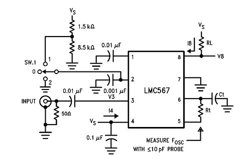 Schaltplan eines LMC567 Frequenzwandlers
