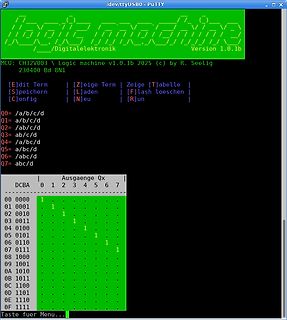 Terminal-Screenshot einer Logic Machine Software