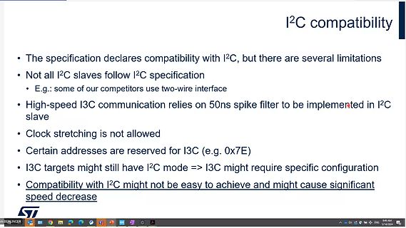 Präsentationsfolie zur I2C Kompatibilität