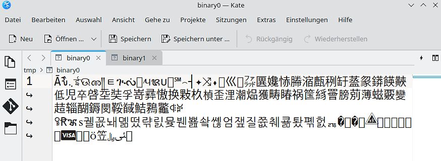 Texteditor mit fehlerhafter Zeichenkodierung