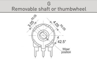 Technische Zeichnung eines Potentiometers