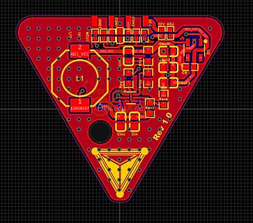 PCB-Layout einer dreieckigen Leiterplatte