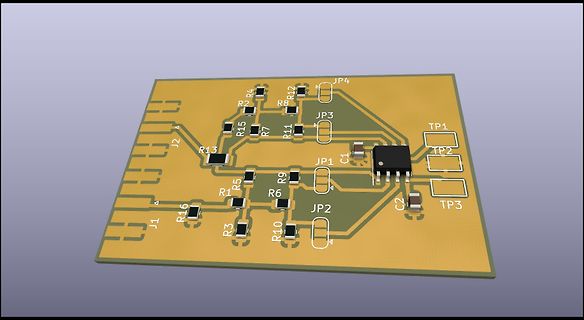 3D-CAD-Ansicht eines Leiterplatten-Layouts