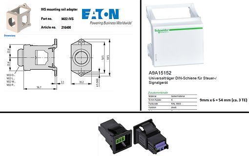 Eaton und Schneider Electric Montageadapter und Bauteile