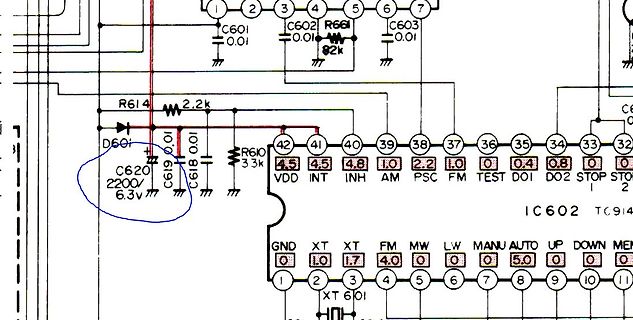Ausschnitt eines Schaltplans mit IC602