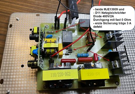 Reparatur eines Schaltnetzteils mit defekten Dioden