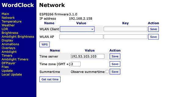 Webinterface Konfiguration eines ESP8266 Netzwerkmoduls