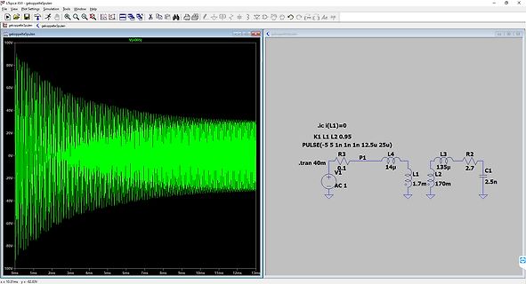 LTspice Simulation Schaltplan und Oszillogramm