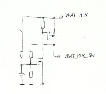 Handgezeichneter Schaltplan mit MOSFETs und Widerständen