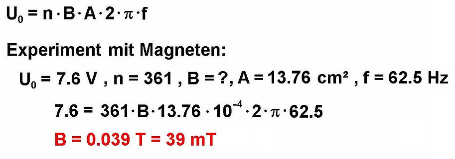 Berechnung der magnetischen Flussdichte B