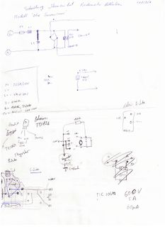 Handschriftliche Schaltpläne und Skizzen
