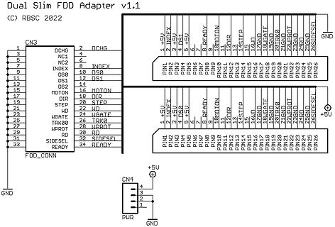 Schaltplan Dual Slim FDD Adapter v1.1