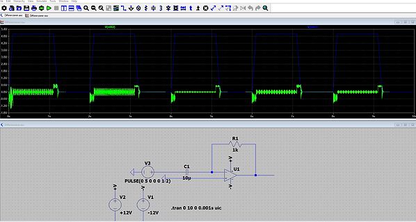 LTspice Simulation Schaltplan und Oszilloskop-Wellenform