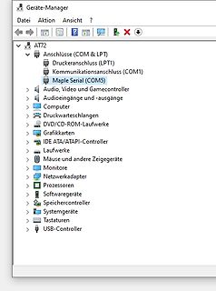 Windows Geräte-Manager mit Fokus auf Maple Serial