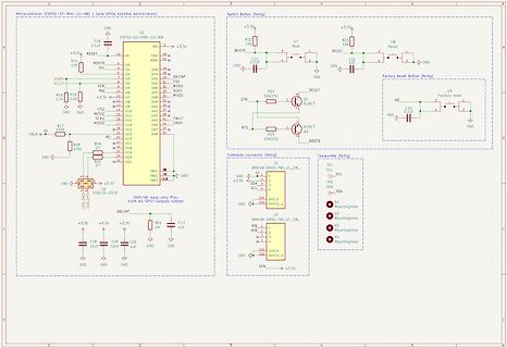 Schaltplan ESP32-S3-MINI-1U mit Button und Extension Connector