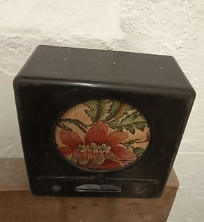 Schwarzer Kasten mit Blumenmuster-Einsatz
