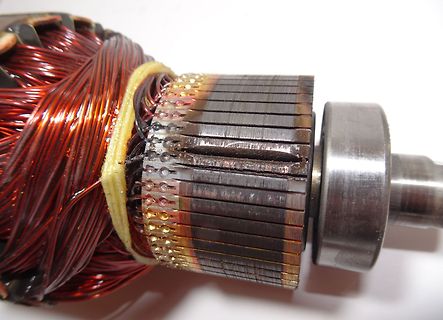 Anker eines Elektromotors mit Kupferwicklungen