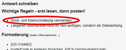 Regeln für Forenbeiträge
