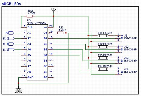 Schaltplan für ARGB LEDs mit SN74LVC245AN