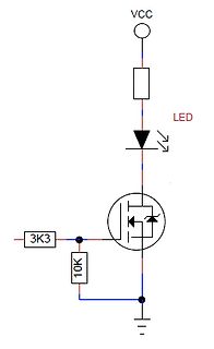 Schaltplan einer LED-Ansteuerung mit MOSFET