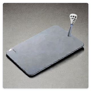 Abstraktes Bild eines Tablets mit Stift