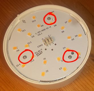 LED-Leiterplatte einer Leuchte mit Markierungen
