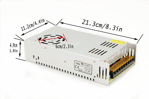 Schaltnetzteil mit Maßangaben