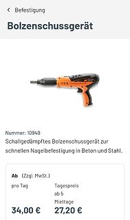 Produktseite eines Bolzenschussgeräts