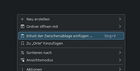 Kontextmenü eines Dateimanagers