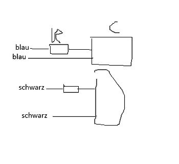 Skizze einer Verdrahtung mit Farbbezeichnungen