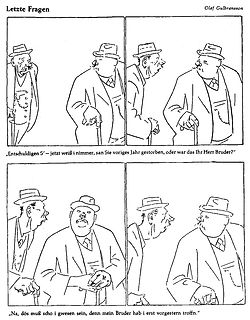Comic mit zwei Männern und Dialog