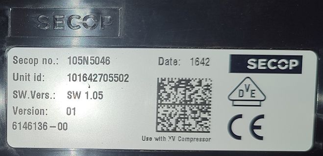 Typenschild eines Secop Kompressors