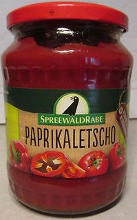 Glas mit Paprika Letscho