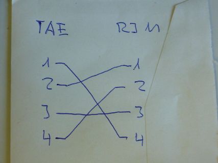 Handgeschriebene Pinbelegung oder Verdrahtungsskizze