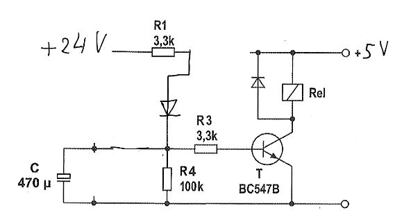 Schaltplan einer Transistor-Relais-Schaltung