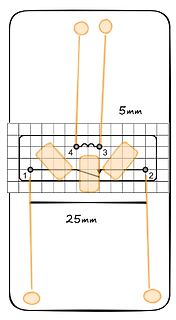 Skizze einer Bauteilplatzierung mit Abmessungen