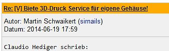 Ausschnitt eines Forenbeitrags