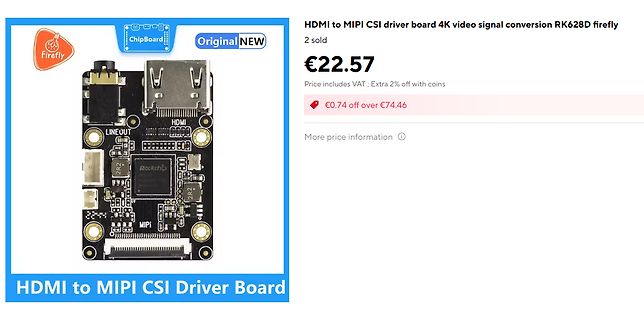 Online-Shop Angebot für HDMI zu MIPI CSI Driver Board