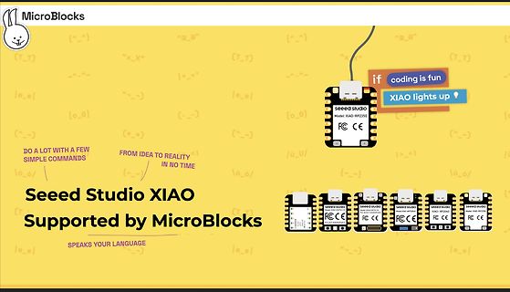 Werbebanner für Seeed Studio XIAO und MicroBlocks