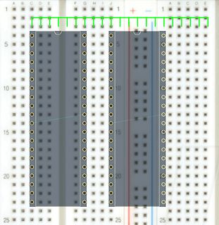 CAD-Ansicht eines Breadboard-Layouts