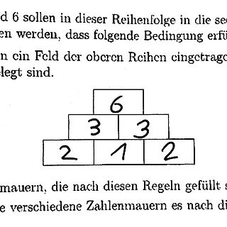 Mathematische Zahlenmauern Aufgabe