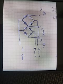 Handgezeichneter Schaltplan eines Brückengleichrichters
