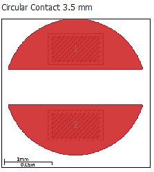 CAD-Darstellung eines kreisförmigen Kontakts