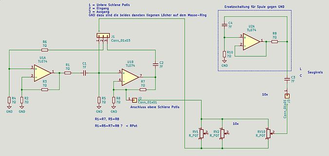 Elektronischer Schaltplan mit Operationsverstärkern