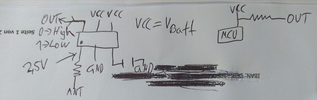 Handgezeichneter Schaltplan mit MCU und Logik