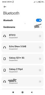 Bluetooth-Einstellungen eines Smartphones