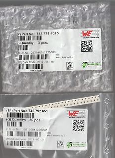 Etiketten von Würth Elektronik Bauteilen