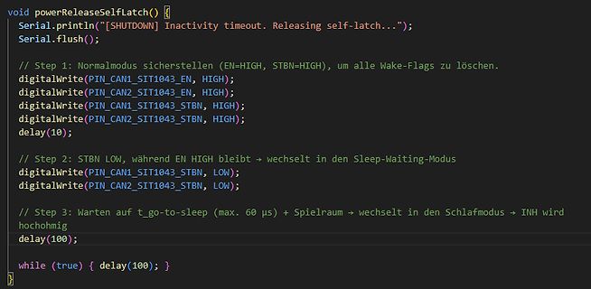 C++ Code für powerReleaseSelfLatch Funktion