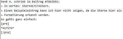 Forenbeitrag Textformatierung